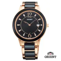 在飛比找Yahoo奇摩購物中心優惠-ORIENT 東方錶 DRESS系列 簡約晶鑽陶瓷女錶-黑/