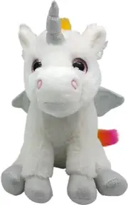 OCINAPALS 9" White Unicorn with Rainbow Mane & Tail | Plush Unicorn Toy for Kids