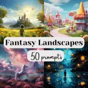 50 Midjourney Prompts, Fantasy Landscape Prompts, AI Art, Midjourney Prompts