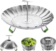Steamer Basket, Veggie Steamer Basket Cooking Stainless Steel Folding Vegetable