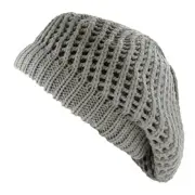Fashion Thick and Soft Knitted Beret Beanie Hat One Size 1. Light Gray