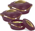 Milton Casserole Double Walled Inner Stainless Steel Serving Casserole Set of...