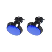 Game Round Push Buttons Blue LED Light with Micro Switches 60mm/12V/2 Pcs