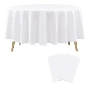 White Disposable Table Cloth 2-Pack, 84 Inch Table Cloths for Party, Plastic ...