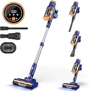 Cordless Vacuum Cleaner, 350W/23Kpa Stick Vacuum with Smart Display, MAX 50Mins Vacuum Cleaners for Home, Anti-Tangle Vacuum Cleaner for Carpet/Hardwood Floor/Pet Hair