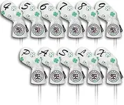 [Big Teeth] Golf Iron Covers Iron Head Covers, Lucky Clover Iron Covers Long Neck Golf Iron Head Covers, 11Pcs Golf Iron Covers Set Golf Club Covers for Irons Fit Taylormade SIM Cleveland Etc