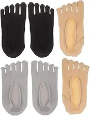 CONGARTENO 3 Pairs Toe Sock Invisible for Women Invisible Toe Separator Socks Boots Toes Trouser Running Socks Toe Separator Socks for Women Anti- Socks Low Cut Socks Toe Separated Sock Nylon