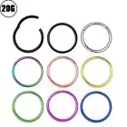 2pcs. 20G 5/16" Hinged Seamless Segment Ring Nose Hoop Ring Lip Septum Clicker