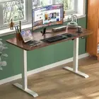 Standing Desk Sit Stand Motorised Electric Height Adjustable Table White+Walnut