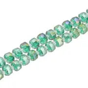 Crystal Glass Beads, 8 mm Rondelle Crystal Beads, Emerald