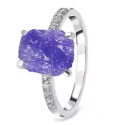 Tanzanite Silver Aspera Ring