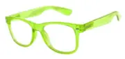 KIDS GREEN GLOW IN THE DARK VINTAGE RETRO CLEAR LENS PARTY GLASSES UVB UVA