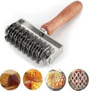 Ampseven Pastry Lattice Roller Cutter - Stainless Steel Dough Lattice For Pie Pizza Bread Beef Wellington Pastry Crust Roller
