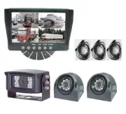 QUAD REAR VIEW BACKUP CAMERA SYSTEM WITH 7"MONITOR & CCD COLOR 120° IR CAMERAS