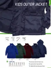 Kids Showerproof Outer Jacket with Fleece Lining and Large Size Patch Pocket