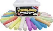 Jumbo Sidewalk Chalks for Kids, 61 Pcs Washable Non-Toxic Chalk for toddlers, Outdoor, Street, Chalkboard Bulk Chalk Play Art Set