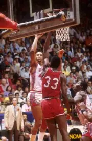 Final Four Houston Larry Micheaux In Action Basketball 1983 Old Photo