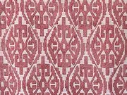 Fabric Mart Direct Red, White Cotton Linen Fabric by The Metre, 1 Metre 140 cm Width Moroccan Damask Red Wholesale Cotton Upholstery Fabric for Curtains Bridal Dress Drapes Cushion Covers
