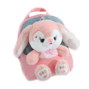Nevenka Kids Bunny Backpack Plush Bag Cute with Stuffed Bunny Toys-Pink