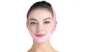 V Face Mask Double Chin Reducer, V Shaped Slimming Face Mask, Chin Up Mask, Face Lifting Belt - Pink