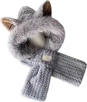 [Generic] Scarf Hats for Women, Hat and Scarf Set - Warm Soft Hat for Winter - Ski Snow Hat, Breathable Neck Warmer, Bicycle Scarf Hat Set for Women, Men, Kids