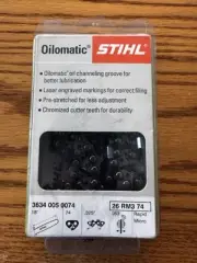 Stihl OEM 3634 005 0074 Chainsaw Chain 18 In. 26 RM3 74 LOW KICKBACK