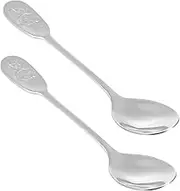 Cabilock 2 Pcs Spoon Pet Kitchen Utensils Double Coffee Bar Accessories Ladles Spouts Griddle Martini Condiment Feeder Stir Tweezers Strainer Lid Nut Pour Holder Stainless Steel Silver