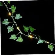 Zerodeko Green Leaves Rattan String Light Decorative Garland Lamp for Garden Bar and Store Decor Charming Atmosphere with LED Lights