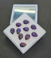 [WHOLESALE] PURPLE COPPER TURQUOISE CABOCHON PEAR SHAPE LOOSE GEMSTONE