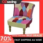 French chair patchwork fabric colorful lounge living room 52x64x70cm 0809