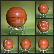 Natural Big Red Jasper Sphere Quartz Crystal Reiki Ball Healing 353G