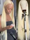 200 250 Density 30 40 Inch 613 Honey Blonde Straight Wigs 13X6 HD Lace Frontal W
