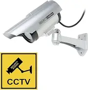 Aexit (Electronic security) CCTV Dummy Realistic Looking Security Camera Red LED Light Blinking Solar (24ry600qf354) Energy Powered