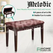 Melodic Luxury Piano Chair Keyboard Stool Bench with Faux Leather Seat