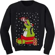 [Tstars] Funny Trex Kids Ugly Christmas Sweatshirt for Boys Girls Tacky Sweater Style Xmas Holiday Sweatshirts for Toddlers