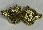 Wolf cloak clasp in gold metal sew on style