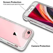 For Apple iPhone SE 2020 Transparent Defender Slim Polycarbonate Case Cover (Clear)