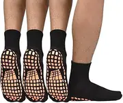 [ELUTONG] Men Non Slip Sticky Grips Socks 3 Pairs Tile Wood Floors Anti-Skid Workout Yoga Pilates Hospital Slipper Socks