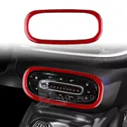 Red Center AC Button Cover Sticker Carbon Fiber For Smart Fortwo Forfour 16-2019 (for: Smart)