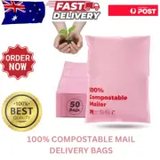 Compostable Mail Bags, Post bag 10X15In, 50 Pack Self-Sealing Strip for Shipping