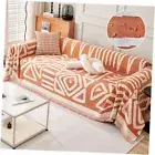 Water Resistant Boho Couch Cover, Soft Chenille Couch Cover 71" x 118" Orange