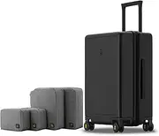 [LEVEL8] Elegance Hand Luggage, Lightweight Carry on Luggages, 20 Inch Hardshell Hand Suitcases with Spinner Wheels, Combination Lock, Organizer Included, Black, 55cm
