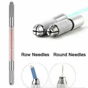 Microblading Permanent Manual Tebori 3D Makeup Eyebrow Tattoo Pen Pink 3 IN 1