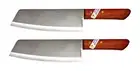 2 x thai cooking kitchen chef knife cleaver kiwi #21 12 inch 4.5 oz wood handle
