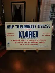 Old Myerstown PA Klorex Advertising Sign C W Whitmoyer Laboratories Bottle Image