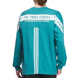 Adidas Word L/S Tee 男女 藍綠 休閒 寬鬆 居家 T恤 長袖 IK7345