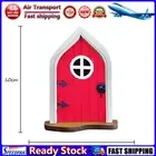 LF# Wooden Miniature Fairy Dwarf Window Door Tree Yard Gnome Sculpture (D)