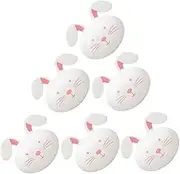 Gatuida 1set Easter Egg Bunny Box Plush Egg Shakers Fun Bunny Cake Toppers Inflatables Kit Basket Candy Large Bunny Decor Artificial Bunny Shaped Fillable Container Pot Plastic 6pcs