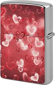 [GHBNK] Valentine's Day Love Heart Lighter Case, Lighter Protective Cover, Personalized Metal Shell Graffiti Design