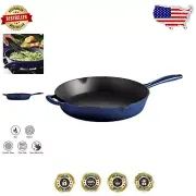 Nonstick 12-Inch Enameled Cast Iron Skillet - Ideal for Frying and Searing